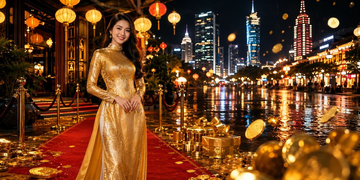 Người chơi casino tại Thành phố Hồ Chí Minh trong trang phục áo dài truyền thống